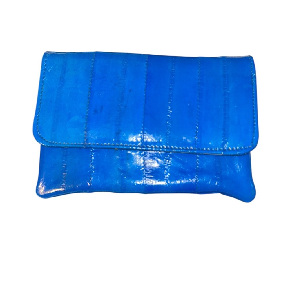 Eel Skin Electric Blue card holder NEW